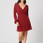 Φόρεμα mini moss crepe κρουαζέ