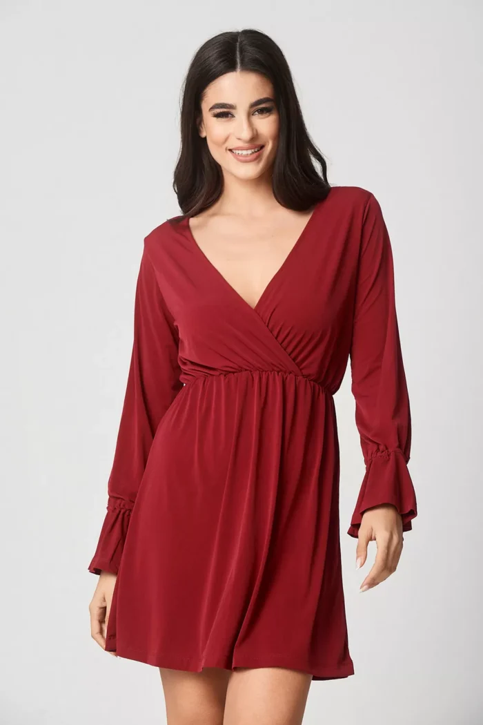 Φόρεμα mini moss crepe κρουαζέ - Image 2