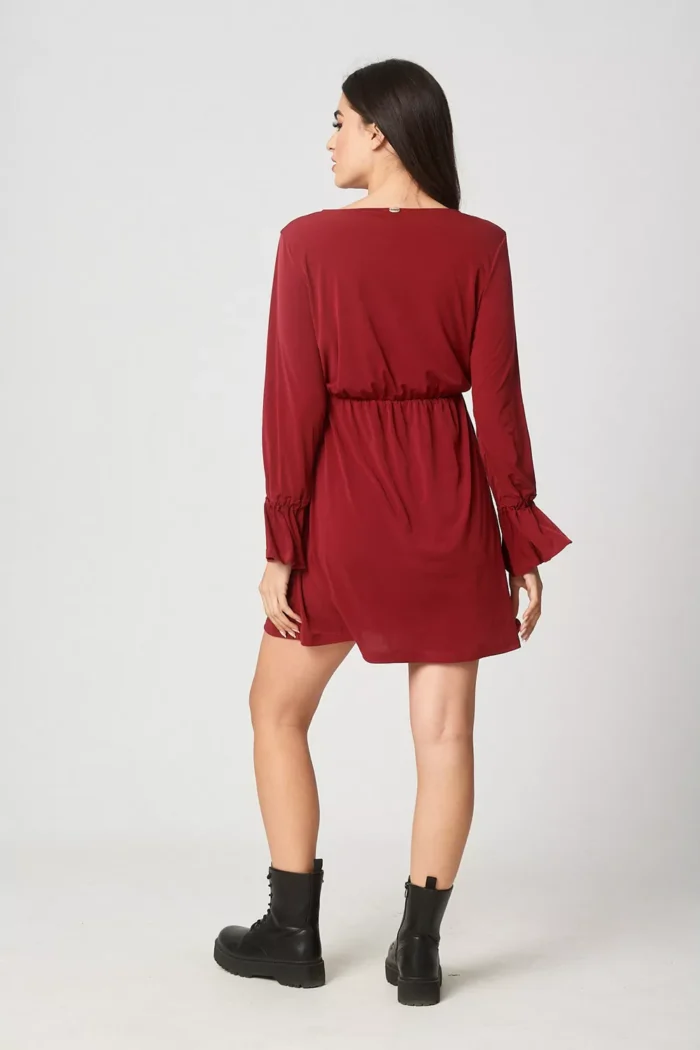 Φόρεμα mini moss crepe κρουαζέ - Image 3