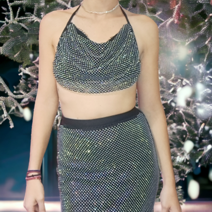 σετ τοπ και φούστα με γλίτερ